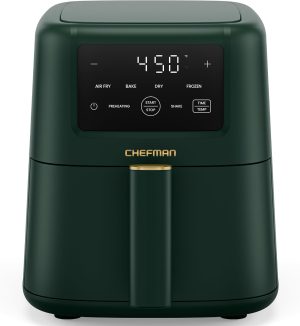 Chefman Compact Air Fryer 3.5 QT - Slim Design Fits Small Kitchens. 4-in-1 Air Fry.