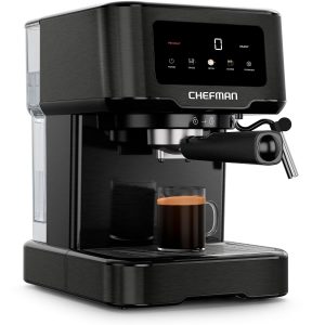 Chefman CraftBrew Espresso Machine. 15-Bar Pump Digital Espresso Maker w/Steam Wand for Latte & Cappuccino.