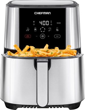 Chefman TurboFry Touch Air Fryer. Large 5-Quart Family Size.