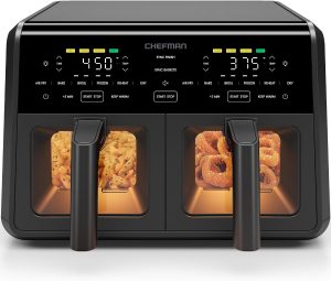 Chefman Dual Air Fryer Oven with DC Motor. 9 Qt.