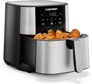 Chefman Air Fryer 8 Qt | TurboFry 4-in-1 with 450 F Hi-Fry Option
