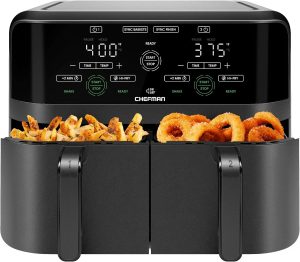 Chefman 6 Quart Dual Basket Air Fryer - Digital Touchscreen.