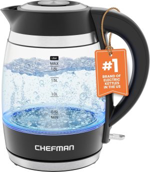 Chefman Electric Kettle. 1.8L 1500W. Hot Water Boiler.